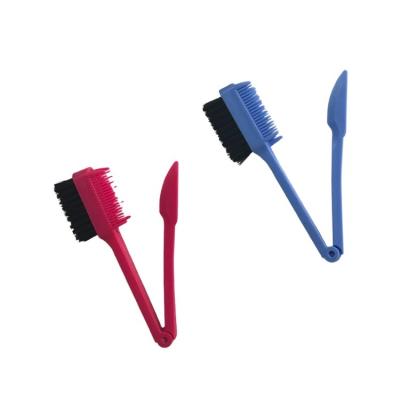 China 2021 New Double Broom Edge Brush Nylon Style PP Foldable Edge Drive Double Broom Comb Eyebrow Brushes Edge Brush for sale