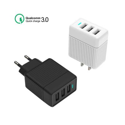 China Mobile Phone QC3.0 3A USB PC Fireproof Material 3 Ports Charger Quick Charging QC 3.0 USB Wall Charger For Power Tool for sale