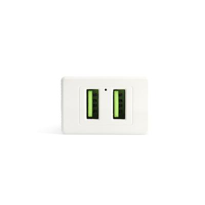 China Hot Sale 5V USB Wall Mobile Phone YC-207B Wall Charger Small Universal Travel 2.1A Wall Charger 2 USB Port Home Fast Charger Small for sale