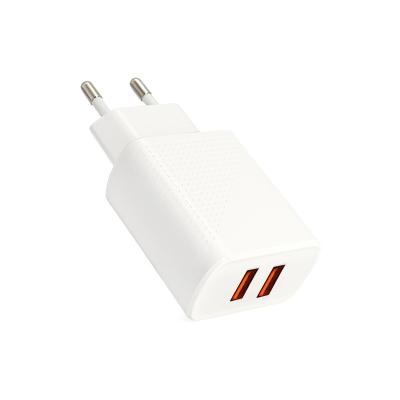 China Wholesale Dual USB Chargers Adapter 5V 2.4A EU Adapter 5V 2.4A EU Plug Power Multi Left Power Adapter Travel Charging Outdoor Chargers for sale