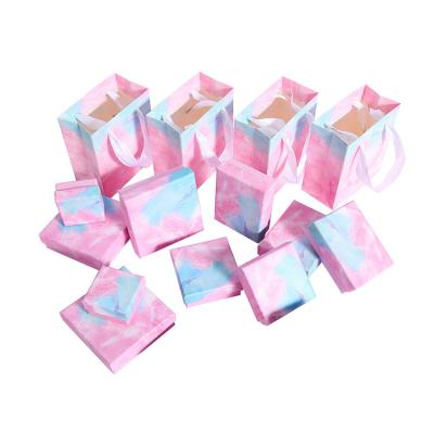 China Custom Materials Logo Printed Luxury Pink Small Eco Friendly Recycled Jewelry Gift Packaging Box for sale