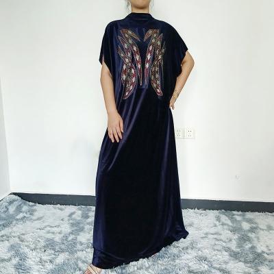 China Others Hot Selling Muslim Fashion Dubai Short Sleeve Party Dress Pearl With Islamic Clothing Women Abaya for sale