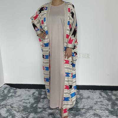 China Others New Arrival Solid Color Abaya Dubai Fashion Women Islamic Double Cardigan Modest Clothing for sale