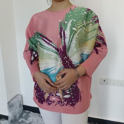 China Customized african print plus size butterfly print blouse traditional african clothing for women for sale