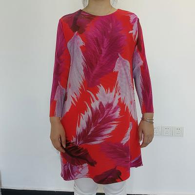 China African Print Custom Print Crew Neck Plus Size Soft Casual Loose Long Sleeve Dresses Nigerian Traditional Clothing for sale