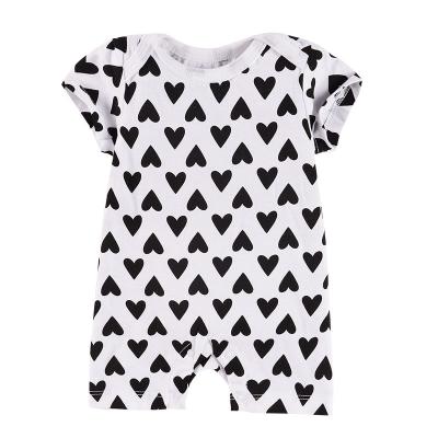 China Breathable Cotton Love Heart Printing Newborn Romper Baby Clothes Summer Soft Outfit One-Piece for sale