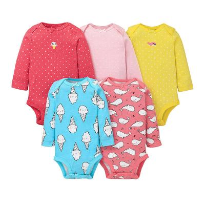 China Breathable Cotton 5 Pieces Color Kids Romper Pure Clothing For Baby Clothes Girl for sale