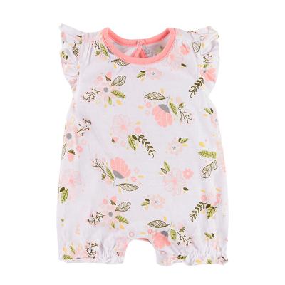 China Breathable Baby Clothes Cotton Floral Short Sleeve Organic Rompers Baby for sale