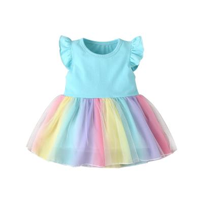 China Kids Clothing Party Wear Summer Girl Breathable Sleeve Dress For Baby Dresses for sale