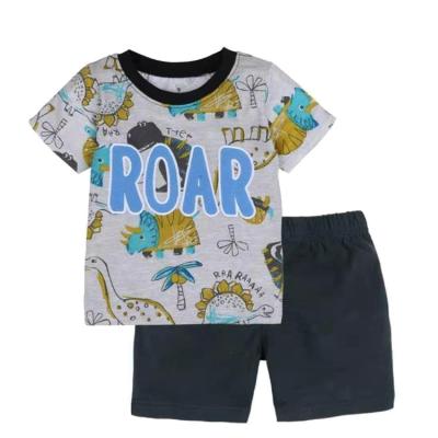 China 2021 New Summer Children Breathable Short-sleeve Baby Suit 2pcs Comfortable Pajamas Suit for sale