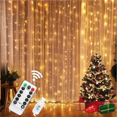 China PVC+Copper Wire+LED 3M LED Icicle USB Power Curtain Wedding Home Decor Christmas Garland Lights LED Party Remote Control Fairy Garden Lights String for sale