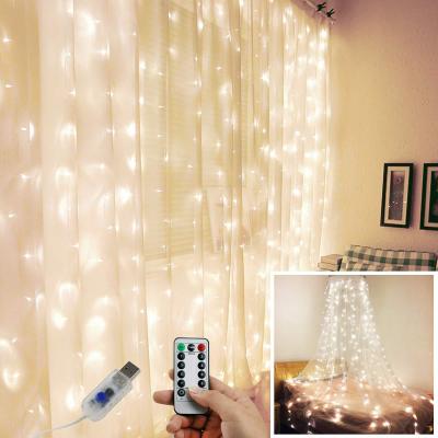 China Window Curtain 300 Led String Light For Wedding Party Garden Bedroom Outdoor Indoor Wall Decorations 3*3 for sale