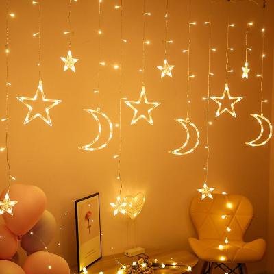 China PVC+Copper Wire+LED Twinkle Star Waterfall Wedding Window String Light Christmas Decoration Connectable Curtain Light for sale