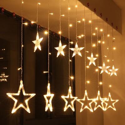 China PVC+Copper Wire+LED Moon Star Lamp Led Lamp String Ins Christmas Lights Decoration Holiday Lights Curtain Lamp Wedding Neon Lantern 220v Fairy Lights for sale