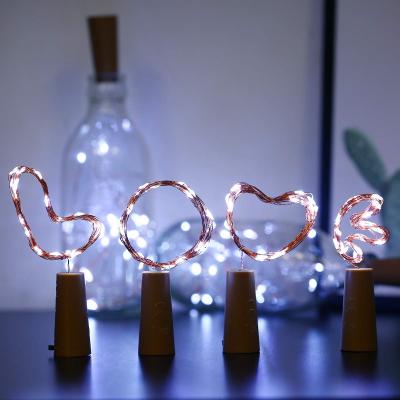 China Amazon Cork Copper Wire 20LEDs DIY String Lights Battery Holiday Fairy Lights Bedroom Party Decor Birthday Festival Lighting for sale