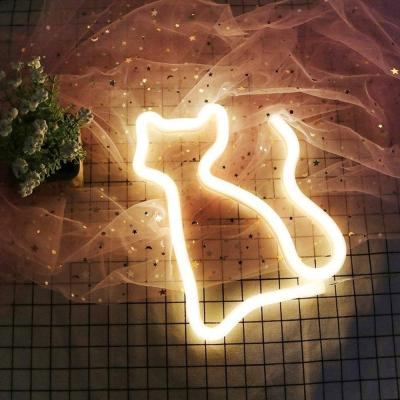 China PVC+LED Cat Neon Light Warm White Led Neon Sign Light PVC+LED Cat Neon Light Warm Room Night Lamp Wall Room Christmas Party Wedding Decorations Home Christmas for sale