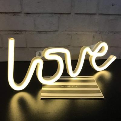 China PVC+LED Love Neon Signs Lights LED Neon Night Lights Lamps USB Art Wall Decorative Battery Operated For Christmas Wedding Home Bedroom for sale