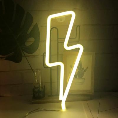 China Desk Led Neon Lights Signs Lightning Bolt With Usb For Recreational Bar Wedding Party for sale