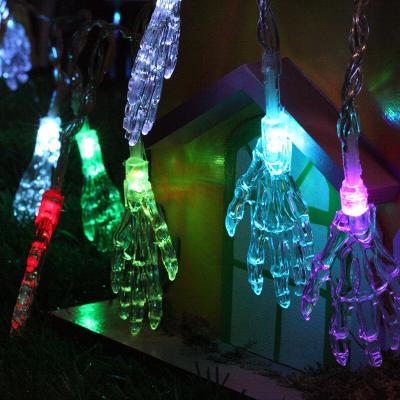 China PVC+Copper Wire+LED Halloween Skeleton Hand LED Fairy String Lights Home Decoration Holiday Party Light for sale