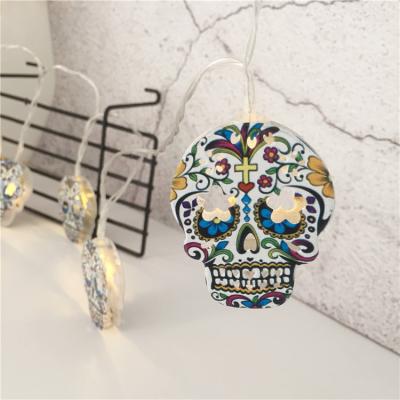 China Halloween Light Battery Pumpkin Human Skeleton Shaped 1.65M Led String Lights Halloween Holiday Light Lux Led for sale