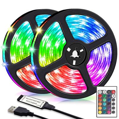 China Residential Led RGB Control Smart Lamp Diode TV Infrared Flexible Background Smd2835 Dc5v 5m 10m 15m Usb Luminous Lights Strips Luces Led for sale