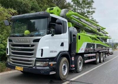 China 2013 Zoomlion Mode Used Concrete Pump Boom Trucks 63m With Scania Chassis in Egypt heavy machinery after refurbishing for sale