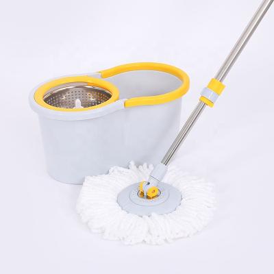 China Classic Magic Rotation 360 Cleaning Broom Telescopic Sustainably Labor-saving Handle With Bucket for sale