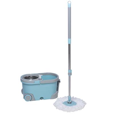 China Durable Detachable Spin Mop Bucket With Wheels And Bucket Drain Plug Microfiber Spin Mop Heads for sale