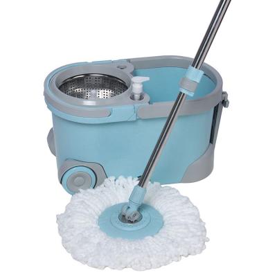 China Sustainable Power Saving Broom Luxury Floor Cleaning Easy Clean Spin Broom With Bucket for sale