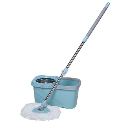 China Sustainable Effortless Spinning Power Saving And Dry Cleaning With Bucket System Microfiber Floor Mop for sale