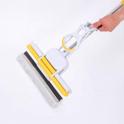 China 360 Degree Sustainable House Floor Cleaning Telescopic Pole PVA Sponge Mop With Bucket for sale