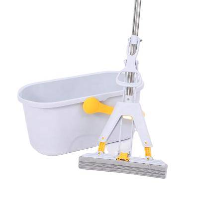 China New Pva Water Compression Floor Sustainable Household Sponge Broom Folding Cleaning Broom Straight Handle for sale