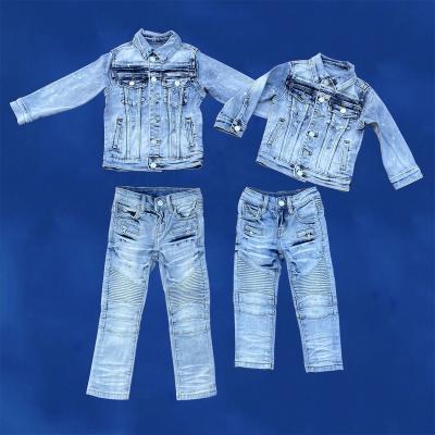 China Hip Hop Children's Boutique Boy Jeans Model Slim Fit Slim Fit New 2-14 Years Lattice Suits For Boys for sale