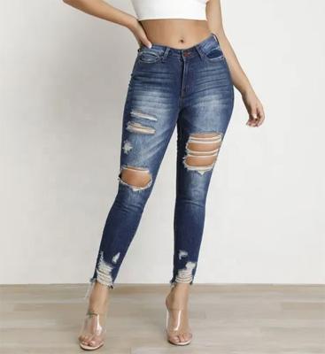 China Manufacturer Breathable Ladies Sexy Distressed Jeans for sale