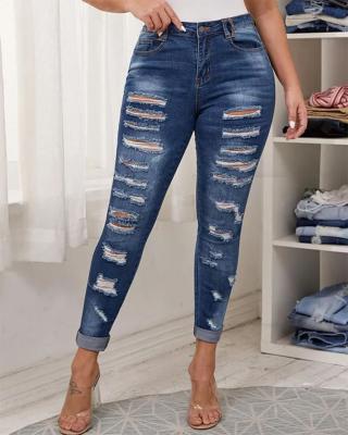 China Breathable Top Design Custom Soft Jeans For Ladies Women High Quality Ripped Jeans for sale