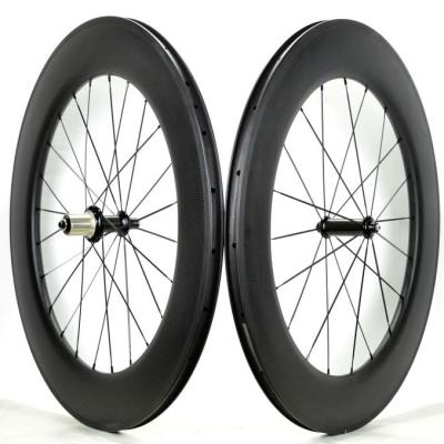 China Lightweight 700C Road Bike Wheels 88 High Rim Carbon Fiber Wheels Light Weight 11 Speed ​​Road Bike Wheelset for sale