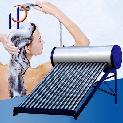 China Household unpressured solar powered portable solar water heater 100 liters mini heating system for sale