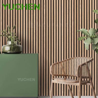 China Highly Effective Sound Absorption Akupanel Natural Veneer Slat Wood Panel with PET Felt Acoustic Wall Panel Akustik Panelen for sale