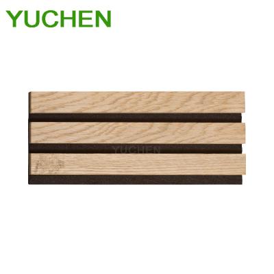 China Highly Effective Sound Absorption Contemporary Oak Wood Slat Panel for Hotel Office Decor E0 MDF Sustainable Wooden Acupanel Akupanel for sale