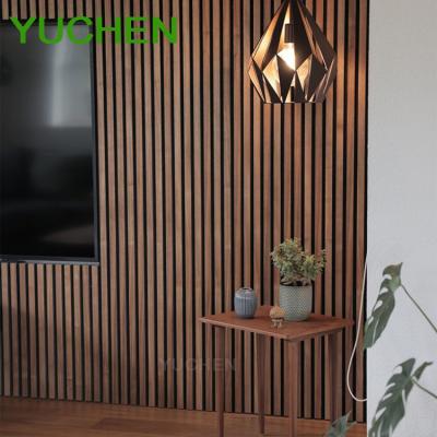 China Highly Effective Sound Absorption Walnut Wooden Slat Wall Panels Decorative Akupanels Wood Wall Panels Woodupp Aku Acoustic Panel Sound Insulation for sale