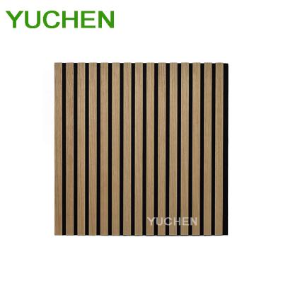 China Highly Effective Sound Absorption 600*600mm Akupanel Sound Proof Wall Panels Oak Acoustic Panel Wooden Slat Wall Perforated Fiber Acoustic Panel for sale