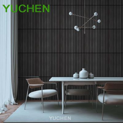 China Highly Effective Sound Absorption 600*600mm Akupanel Ballroom Hotel Living Room Instrument Music akupanel grey Slated Wood Veneer Ceiling Tiles Acoustic Panel for sale