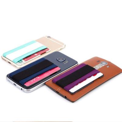 China Multi Card Holder Lycra Wallet ID Card Holder 3m Adhesive Phone Card Holder for sale