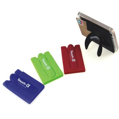 China Leather Business Card Holder Credit Card Holder Wallet Silicone Card Phone Holder for sale