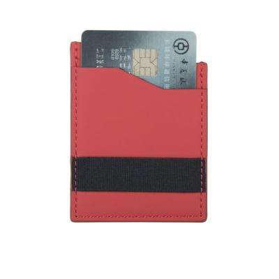 China Minimalist Credit Card Credit Card Wallet PU Leather Men's RFID Slim Carbon Fiber Card Holder for sale