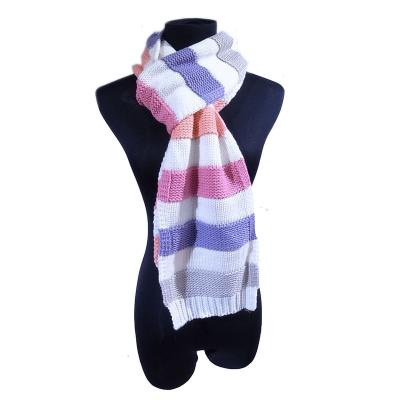 China Acrylic Wholesales Ready To Ship Ladies Acrylic Multi Color Knitted Scarf for sale