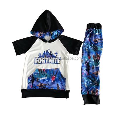 China 2021 New Baby Boy's Hoodie Suit Summer Toddler Clothing Two-piece Suit Breathable for sale