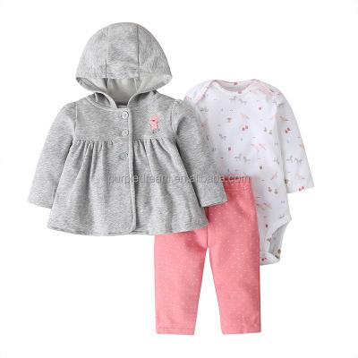 China Casual Layette Set 2021 Newborn Autumn New Baby Three Piece Baby Clothing Set for sale