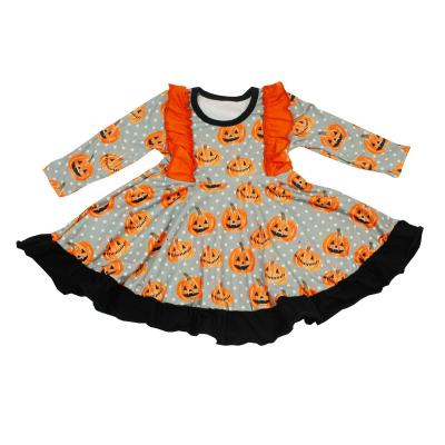 China Zimeng Washable Long Sleeve Ruffles Autumn Boutique Twirly Dresses For Kids for sale