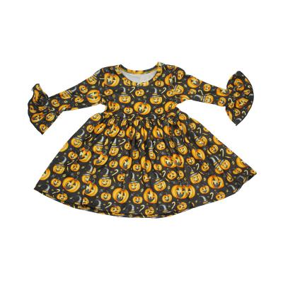 China 2022 New Washable Autumn Long Flare Sleeve Plus Sizes Halloween Toddler Girl Dresses for sale